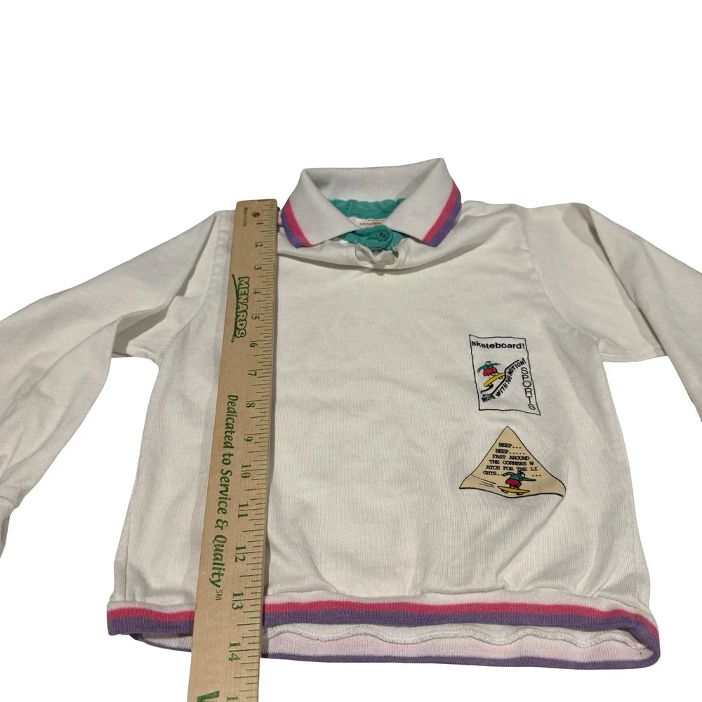 Vintage‎ Health-tex Kids Skateboard Sweatshirt and Joggers Set White Blue Size 6